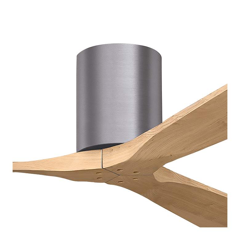 Image 2 60" Irene-3H Brushed Pewter and Light Maple Hugger Ceiling Fan more views