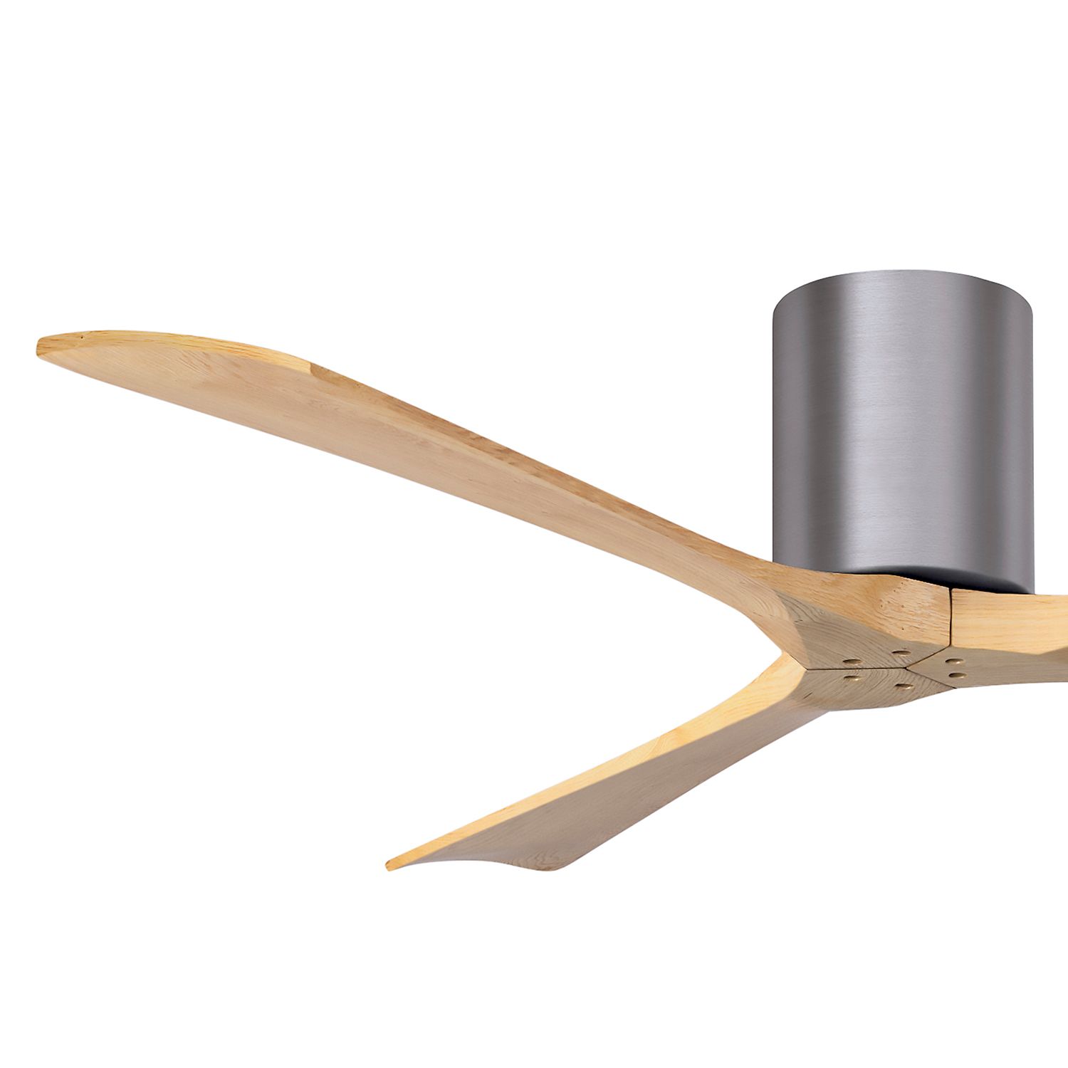 60" Irene-3H Brushed Pewter and Light Maple Hugger Ceiling Fan