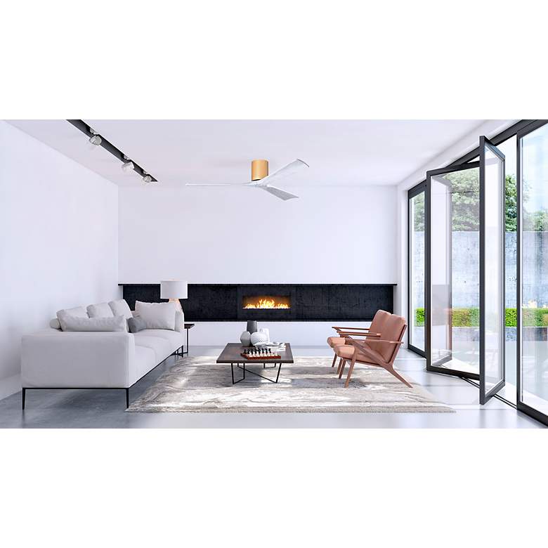 Image 7 60" Irene-3H Light Maple and Matte White Ceiling Fan more views