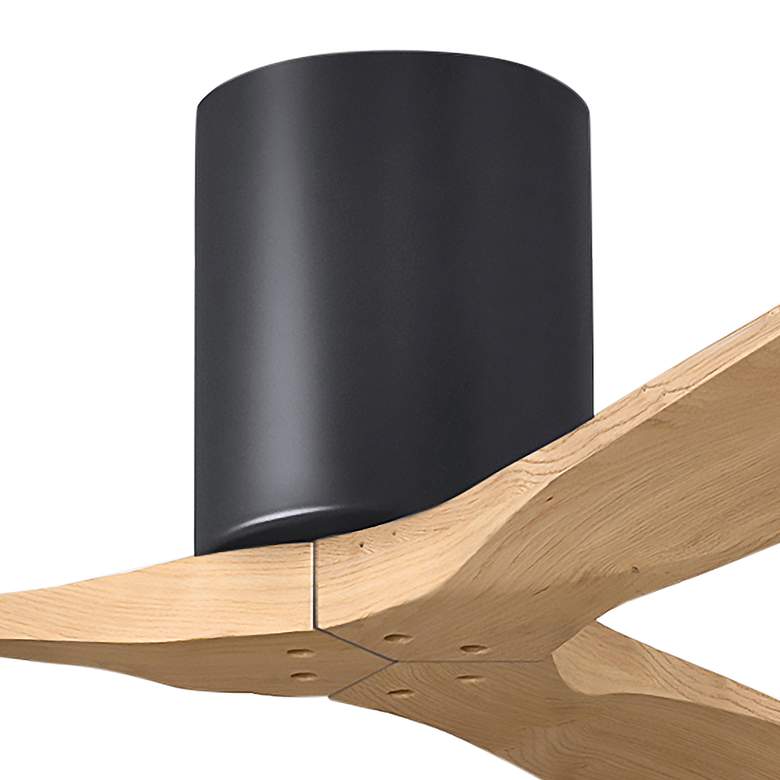 Image 2 60" Irene-3H Matte Black and Light Maple Tone Hugger Ceiling Fan more views