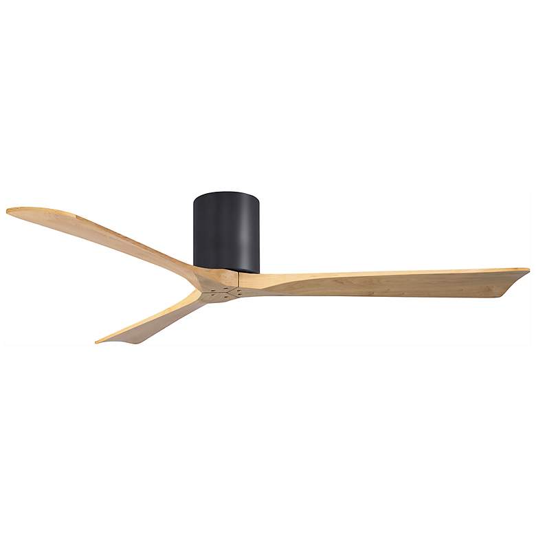 Image 3 60" Irene-3H Matte Black and Light Maple Tone Hugger Ceiling Fan more views