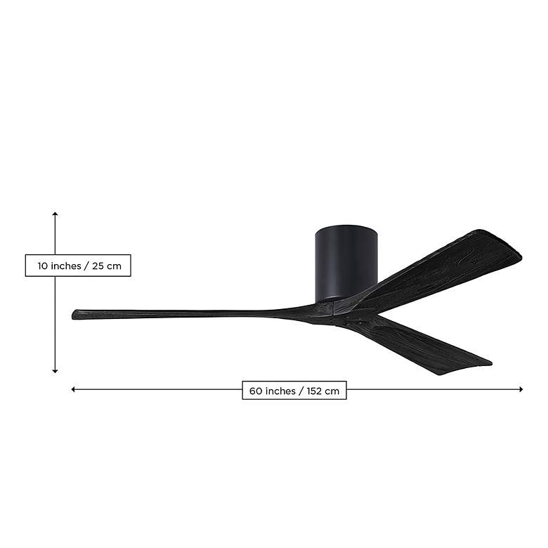 Image 6 60" Irene-3H Matte Black and Light Maple Tone Hugger Ceiling Fan more views