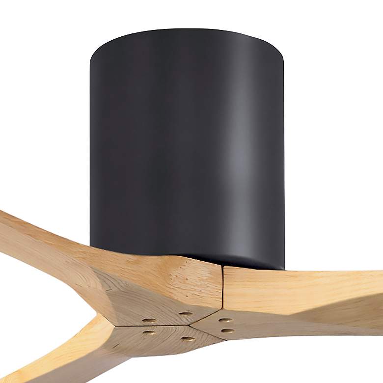 Image 7 60" Irene-3H Matte Black and Light Maple Tone Hugger Ceiling Fan more views