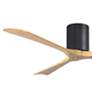 60" Irene-3H Matte Black and Light Maple Tone Hugger Ceiling Fan