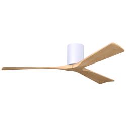 60&quot; Irene-3H Matte White and Light Maple Tone Ceiling Fan