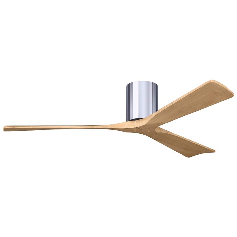 Image 1 60" Irene-3H Polished Chrome and Light Maple Ceiling Fan
