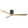 60" Irene-3H Textured Bronze and Light Maple Ceiling Fan
