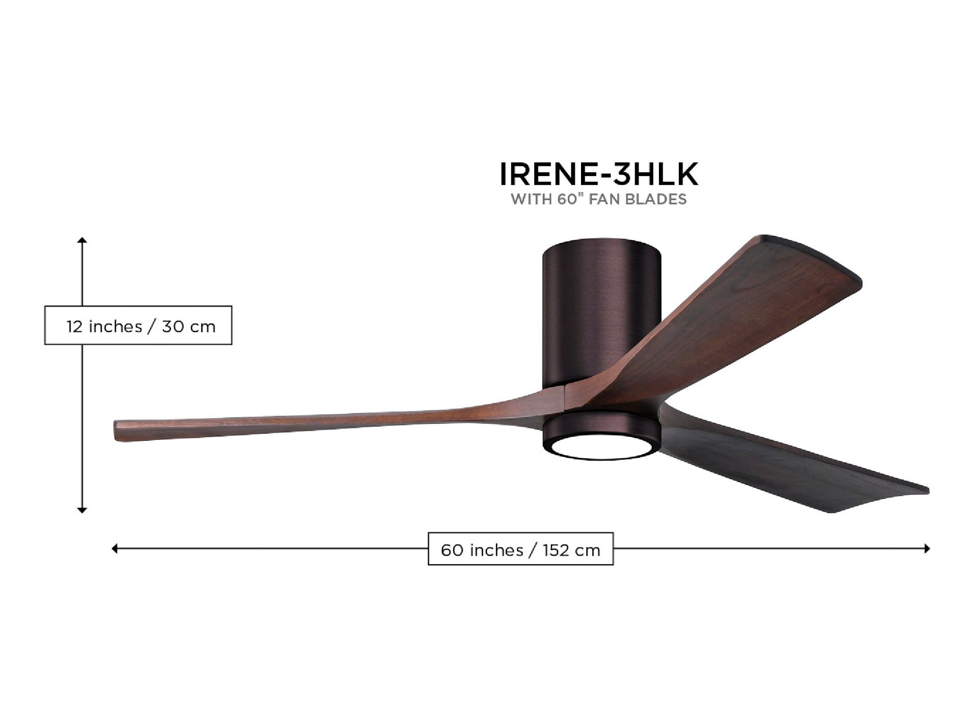 60" Irene-3HLK Barnwood and Matte Black LED Ceiling Fan with Remote