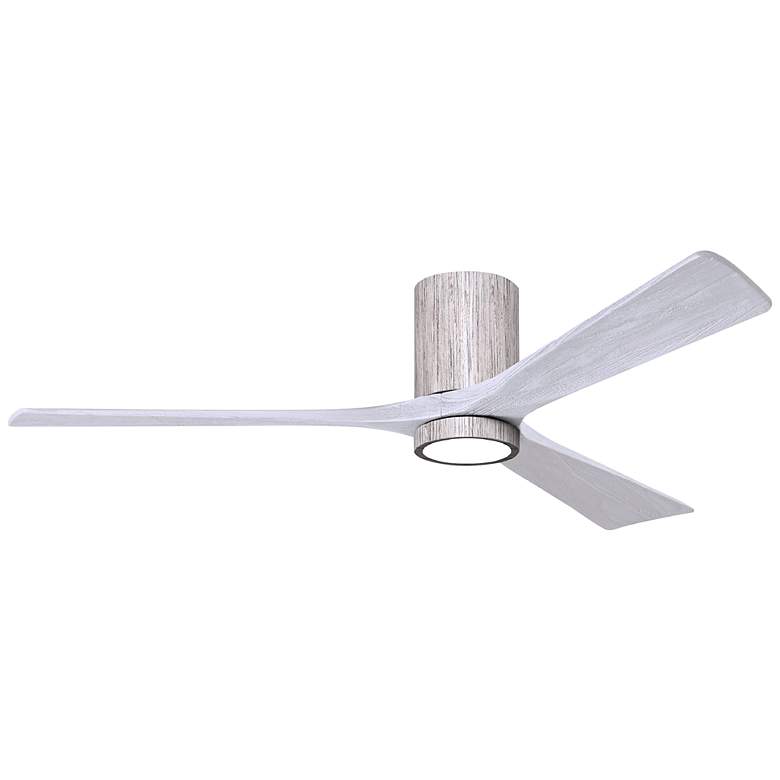 Image 1 60 inch Irene-3HLK Barnwood and Matte White LED Ceiling Fan with Remote