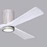60" Irene-3HLK Barnwood and Matte White LED Ceiling Fan with Remote