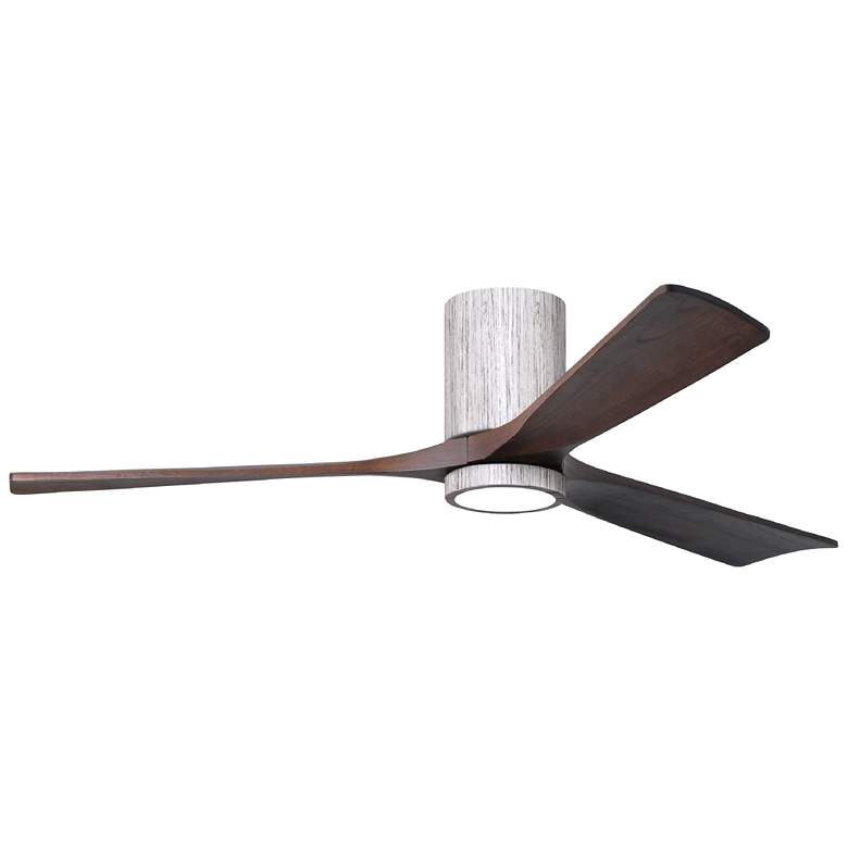 Image 1 60 inch Irene-3HLK Barnwood and Walnut LED Damp Hugger Fan with Remote
