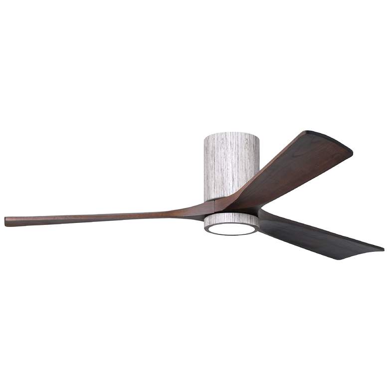 Image 1 60" Irene-3HLK Barnwood and Walnut LED Damp Hugger Fan with Remote