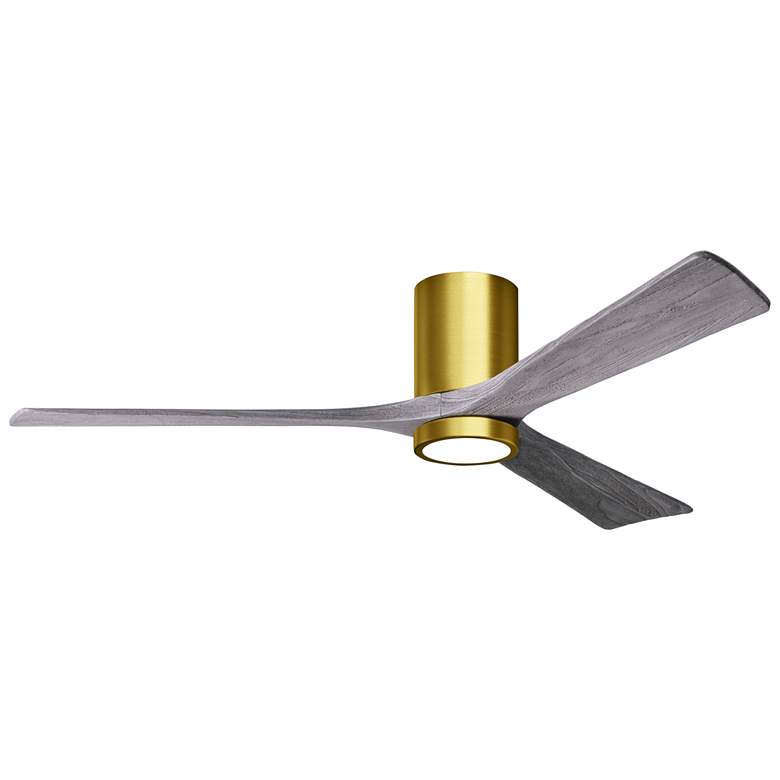 Image 1 60 inch Irene-3HLK Brushed Brass and Barn Wood LED Ceiling Fan with Remote