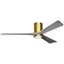 60" Irene-3HLK Brushed Brass and Barn Wood LED Ceiling Fan with Remote