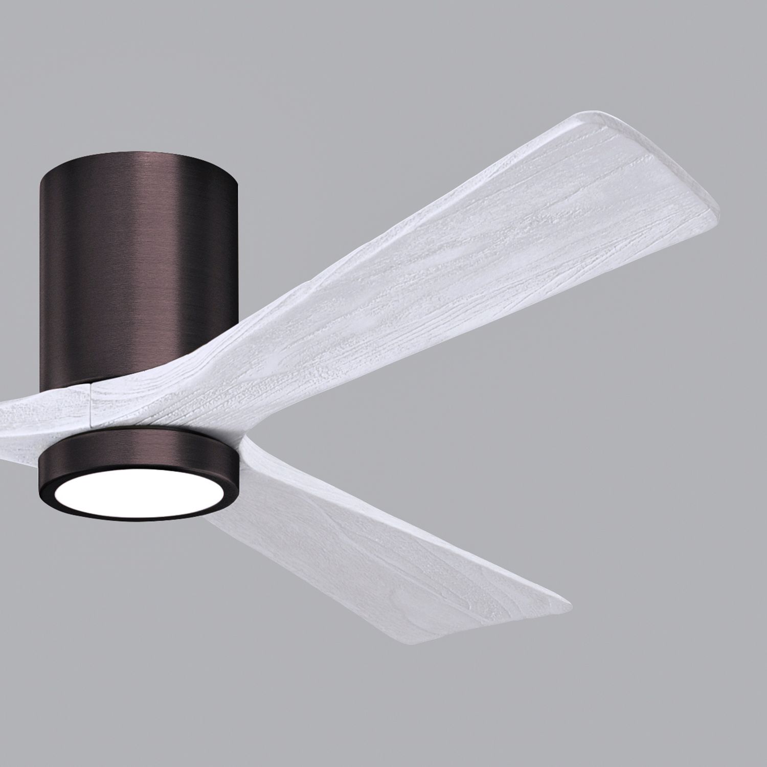 60" Irene-3HLK Brushed Bronze and White LED Ceiling Fan with Remote