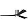 60" Irene-3HLK Brushed Nickel and Black LED Ceiling Fan with Remote