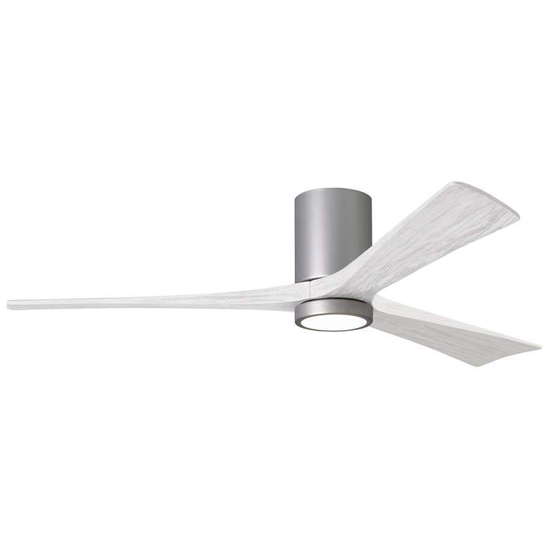 Image 1 60" Irene-3HLK Brushed Nickel White LED Ceiling Fan with Remote