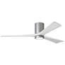 60" Irene-3HLK Brushed Nickel White LED Ceiling Fan with Remote