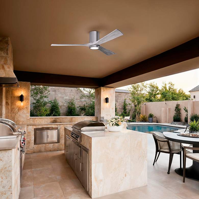 Image 5 60" Irene-3HLK Brushed Pewter and Barnwood Tone Ceiling Fan more views