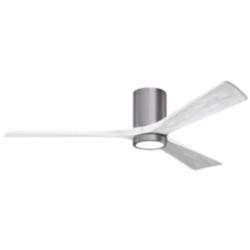 60&quot; Irene-3HLK Brushed Pewter and Matte White Ceiling Fan