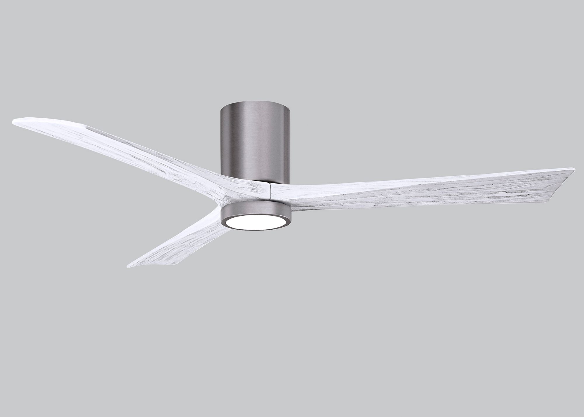 60" Irene-3HLK Brushed Pewter and Matte White Ceiling Fan