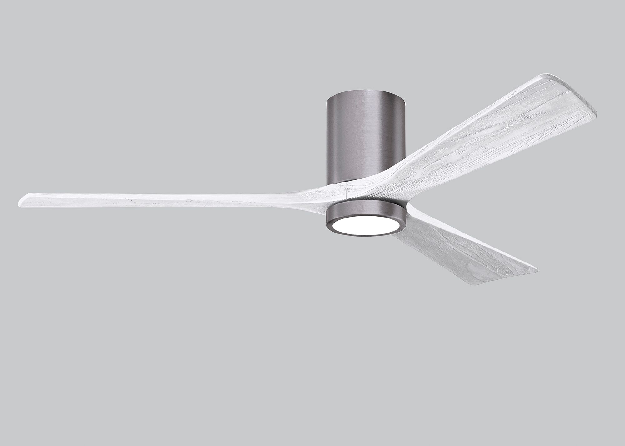 60" Irene-3HLK Brushed Pewter and Matte White Ceiling Fan
