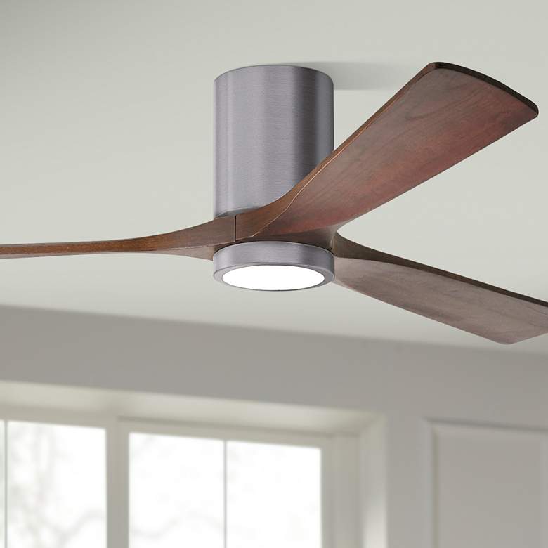 Image 1 60" Irene-3HLK Brushed Pewter and Walnut Tone Ceiling Fan