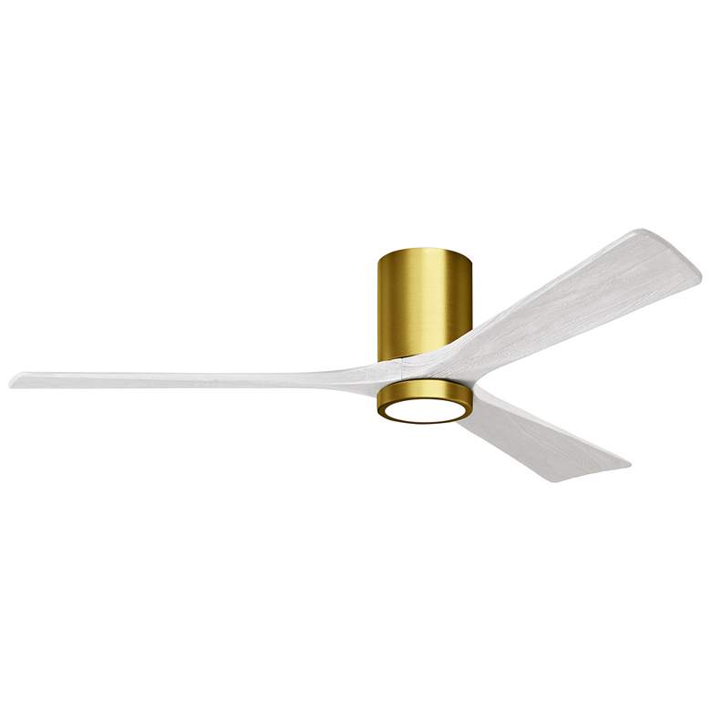 Image 1 60" Irene-3HLK LED Damp Brass and White Ceiling Fan with Remote