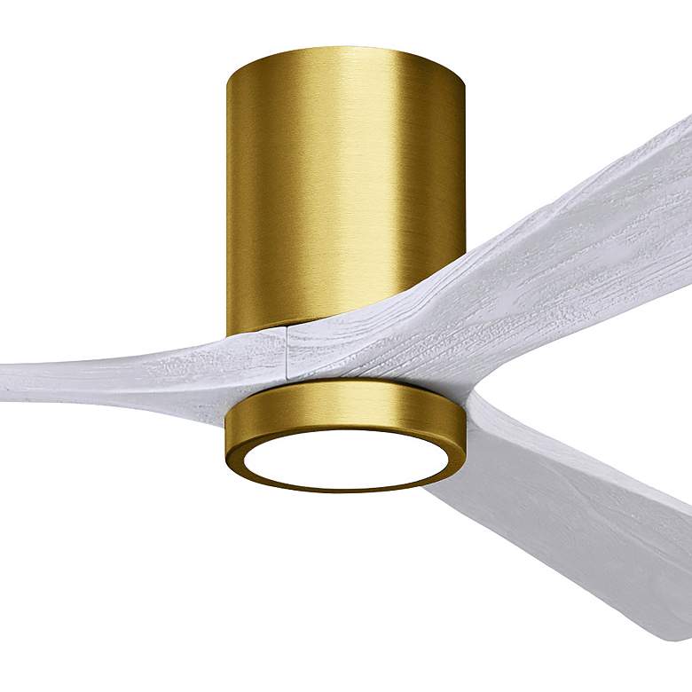 Image 2 60" Irene-3HLK LED Damp Brass and White Ceiling Fan with Remote more views