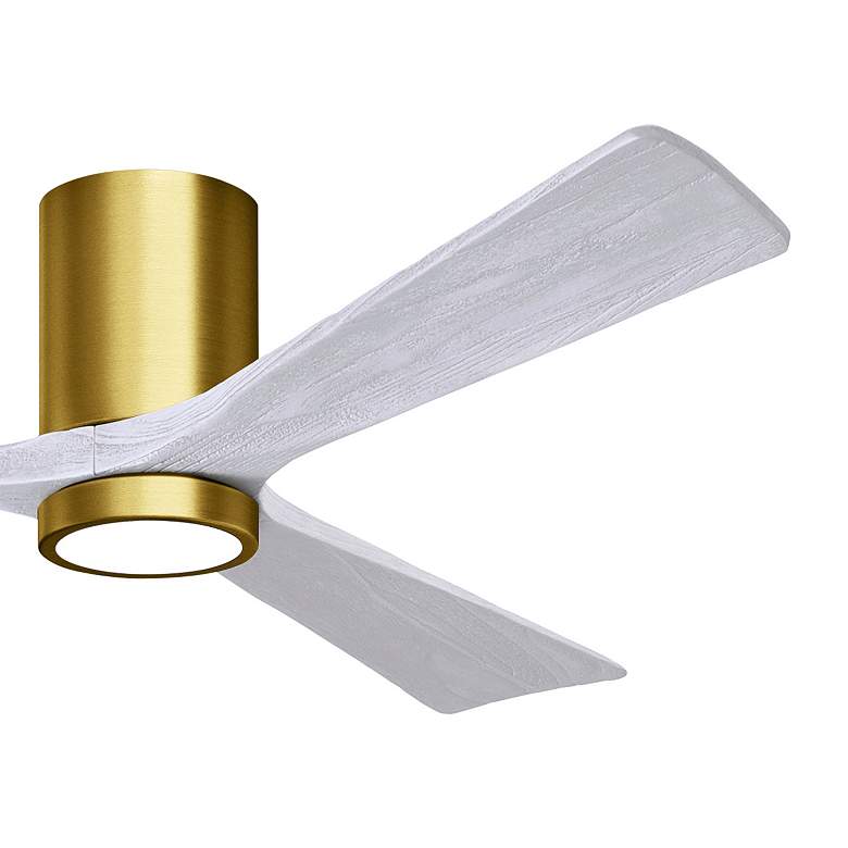 Image 3 60" Irene-3HLK LED Damp Brass and White Ceiling Fan with Remote more views