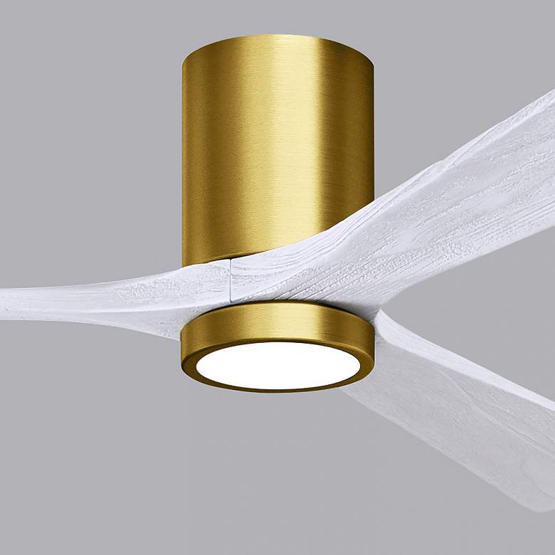 Image 7 60" Irene-3HLK LED Damp Brass and White Ceiling Fan with Remote more views