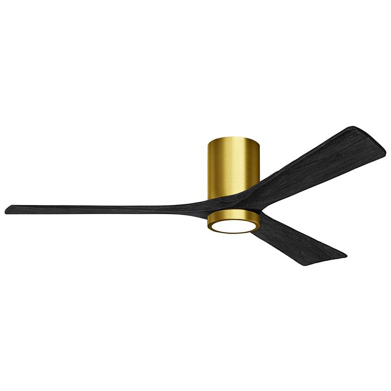 Image 1 60" Irene-3HLK LED Damp Matte Black and Brass Ceiling Fan with Remote