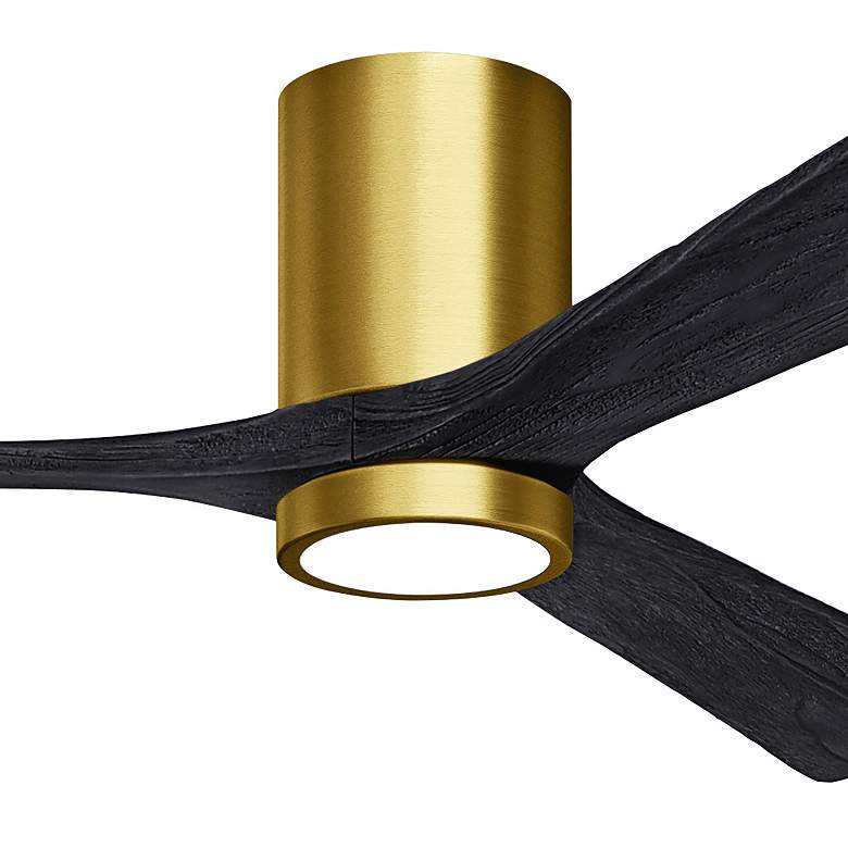 Image 2 60" Irene-3HLK LED Damp Matte Black and Brass Ceiling Fan with Remote more views