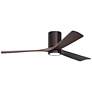60" Irene-3HLK LED Walnut and Brushed Bronze Ceiling Fan with Remote