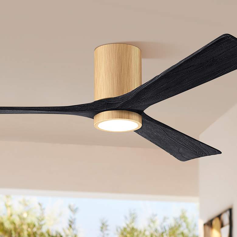Image 1 60" Irene-3HLK Light Maple and Matte Black Ceiling Fan