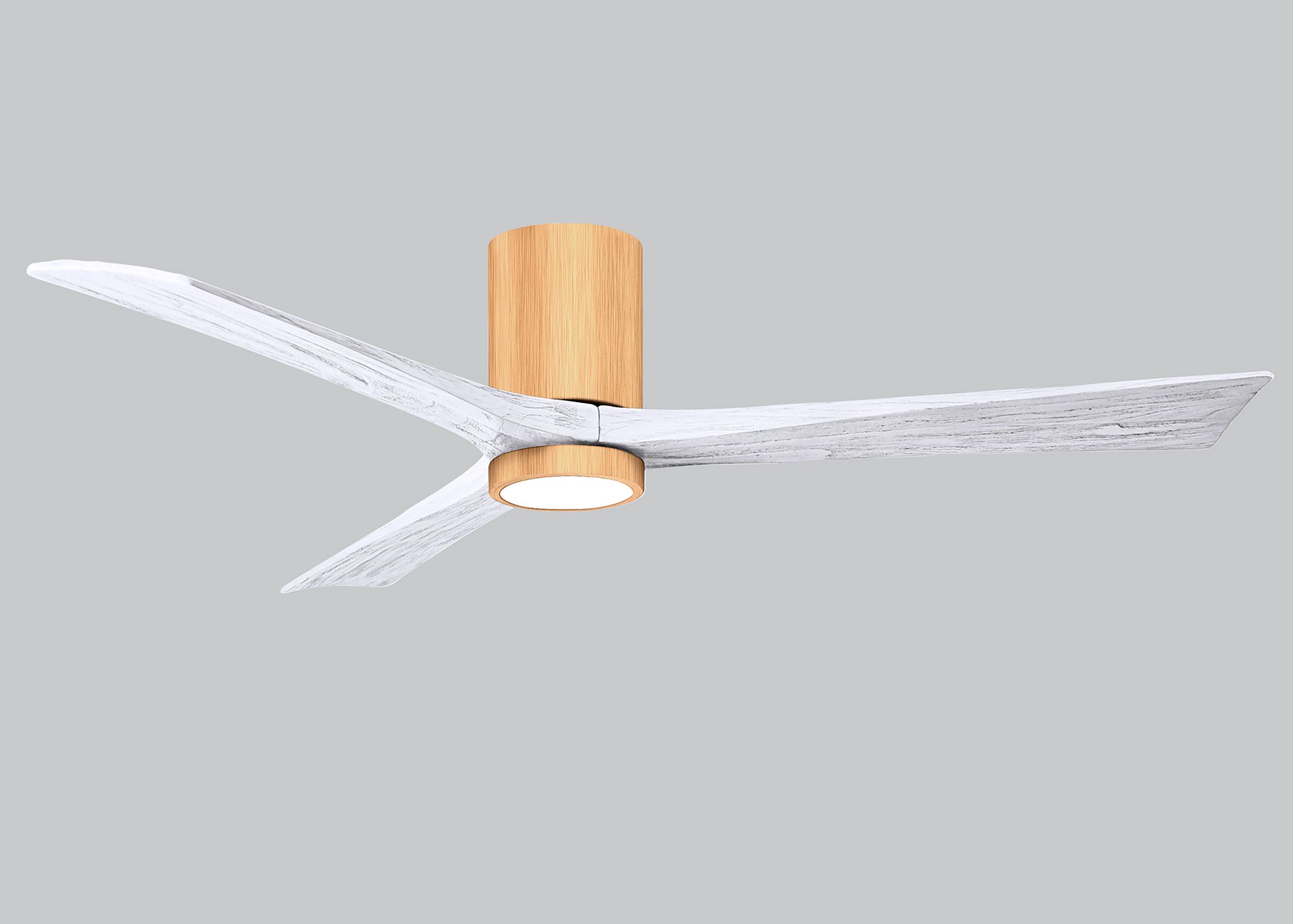 60" Irene-3HLK Light Maple and Matte White Ceiling Fan