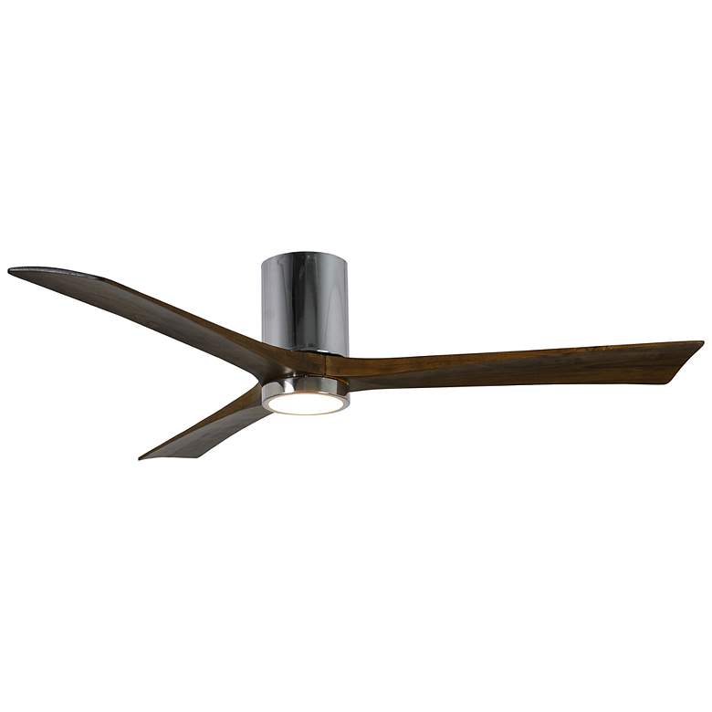 Image 1 60 inch Irene-3HLK Polished Chrome and Walnut LED Ceiling Fan with Remote