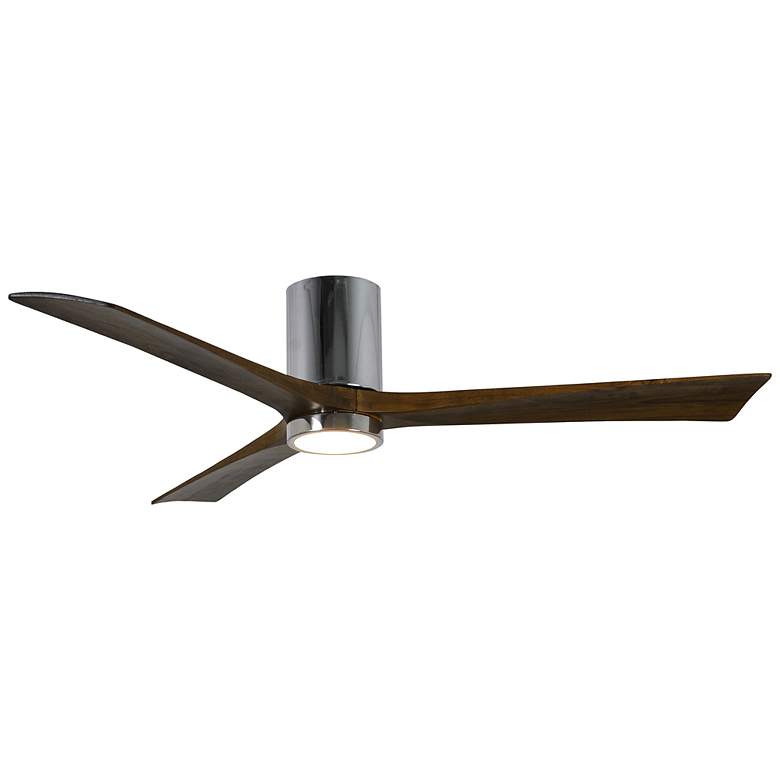 Image 1 60" Irene-3HLK Polished Chrome and Walnut LED Ceiling Fan with Remote
