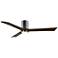 60" Irene-3HLK Polished Chrome and Walnut LED Ceiling Fan with Remote