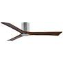 60" Irene-3HLK Polished Chrome and Walnut LED Ceiling Fan with Remote