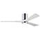 60" Irene-3HLK Polished Chrome and White LED Ceiling Fan with Remote