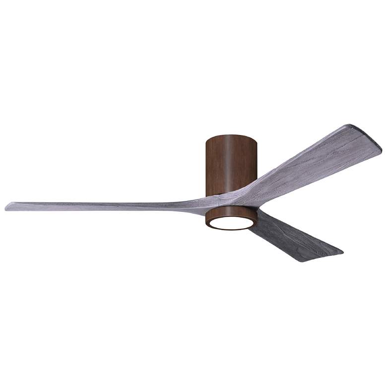 Image 1 60" Irene-3HLK Walnut and Barn Wood LED Hugger Ceiling Fan with Remote