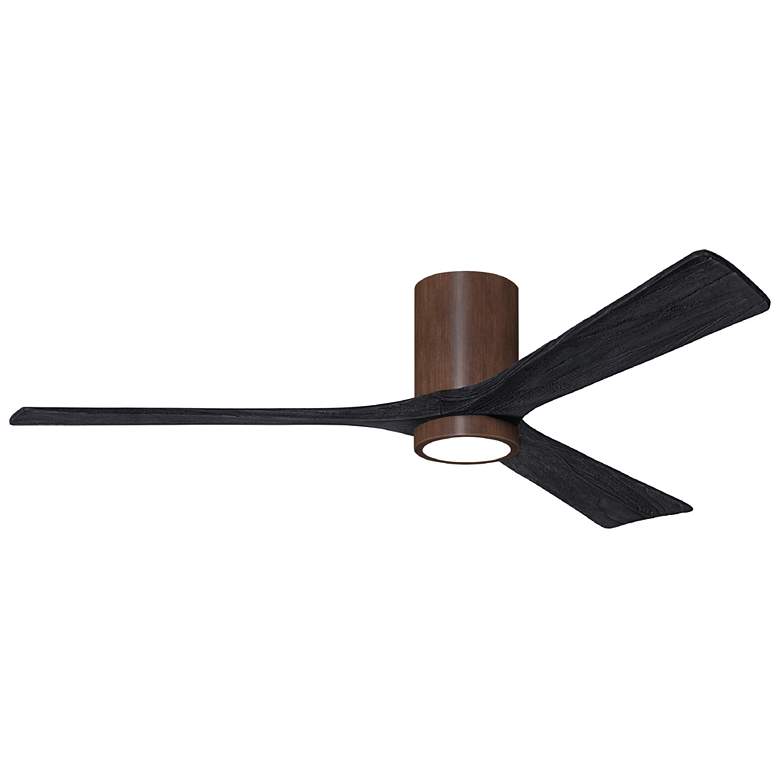 Image 1 60" Irene-3HLK Walnut and Matte Black LED Ceiling Fan with Remote