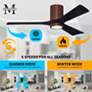 60" Irene-3HLK Walnut and Matte Black LED Ceiling Fan with Remote