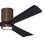 60" Irene-3HLK Walnut and Matte Black LED Ceiling Fan with Remote