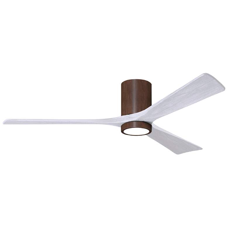 Image 1 60 inch Irene-3HLK Walnut and Matte White LED Ceiling Fan with Remote