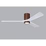 60" Irene-3HLK Walnut and Matte White LED Ceiling Fan with Remote