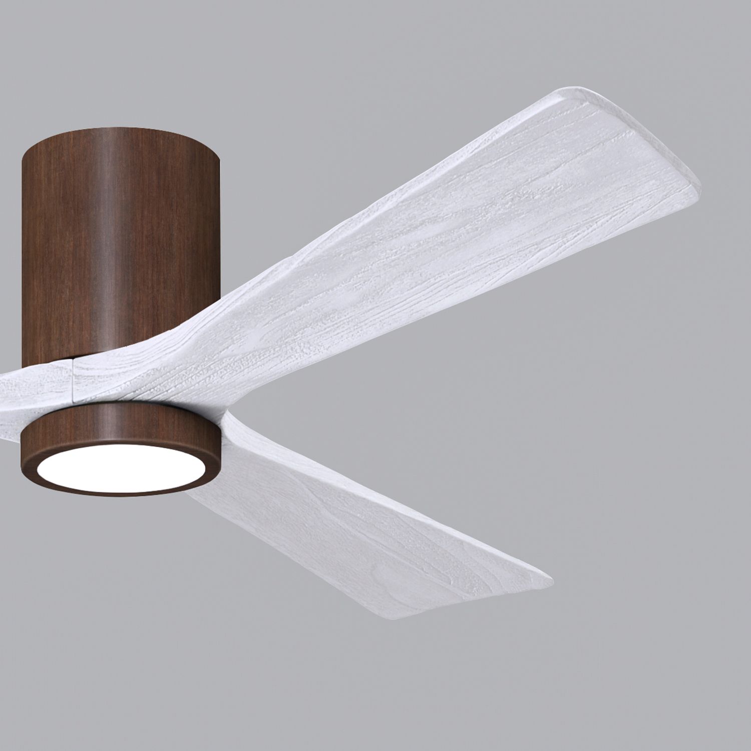 60" Irene-3HLK Walnut and Matte White LED Ceiling Fan with Remote
