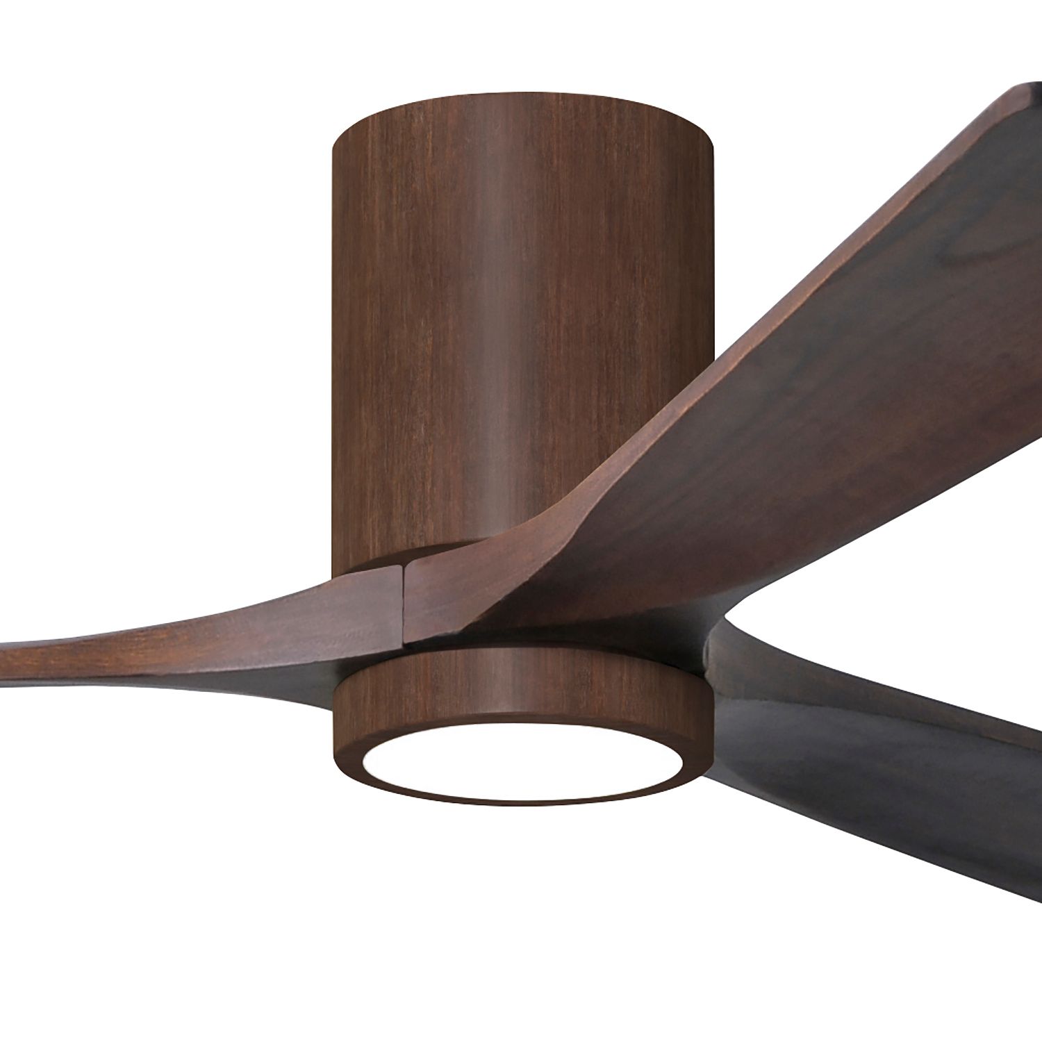 Image 2 60" Irene-3HLK Walnut LED Damp Rated Hugger Ceiling Fan with Remote more views