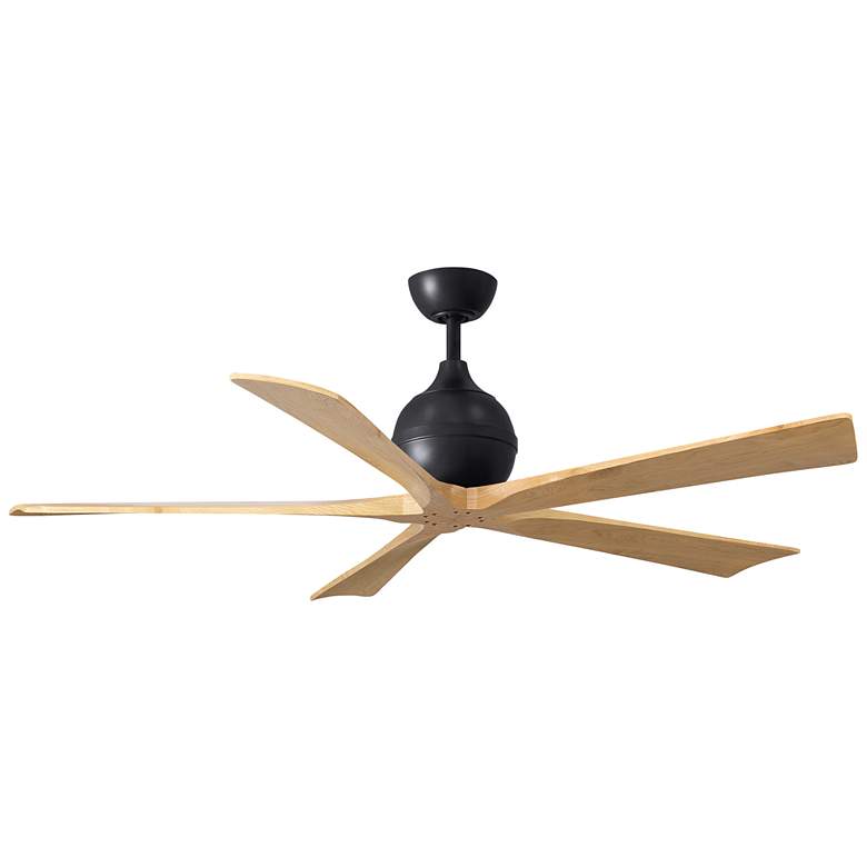 Image 1 60" Irene-5 Matte Black and Light Maple Tone Ceiling Fan